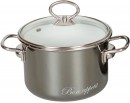 Кастрюля эмалир. цилиндр. 2,0л Bon appetit белосн./мокр. асф. 8SD165S  СПЕЦ ЦЕНА! — фото