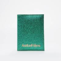 Обложка д/автодокументов 9,5*0,5*13 см, галактика, зеленый   6989510 — фото