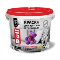 DALI краска 5л д/детских и гостинных акрил., гипоалергенная, шелк-мат., снеж-белая, водост. — фото