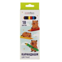 Карандаши 18цв. ClipStudio шестигранные заточ., грифель 2,5мм. пластик, в карт.кор. с подвесом — фото
