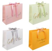 картинка Пакет подарочный вскч бум., 210 гр, с лентой, L 32x26x11 см, 4 цвета от компании ГлавТорг Красноярск
