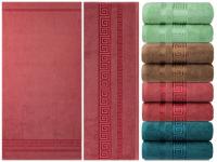 картинка Полотенце махровое гладкокрашенное жаккардовое хлопок 70*140см Эльф 1634 Греческий узор J-038 бежевы от компании ГлавТорг Красноярск