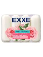 EXXE Косметическое мыло 4*70г (БЕЛОЕ) ЭКОПАК "Роза и грейпфрут" /12 — фото
