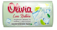 ALVIERO Мыло туалетное твердое 140гр "Olivia Love Nature & Fruttis" Ледян свежесть лайма с ментол/48 — фото