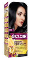 ECLAIR w9 Стойкая крем-краска д/волос № 1.1 иссиня-черный — фото
