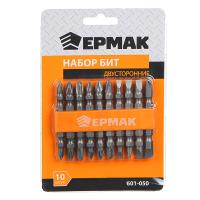 Набор бит ЕРМАК 10 двусторонних бит из легированной хромованадиевой стали длиной 65мм — фото