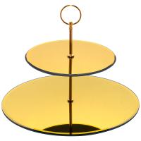 БЛЮДО СЕРВИРОВОЧНОЕ 2-Х ЯРУСНОЕ "GOLDEN MIRROR" 19/30СМ/2 арт. 357-252 — фото