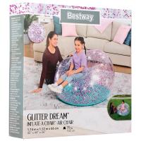 картинка BESTWAY Надувное кресло GLITTER DREAM  INFLATE-A-CHAIR , 114x112x66см, 75115 РАСПРОДАЖА от компании ГлавТорг Красноярск