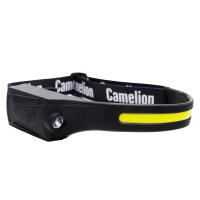 Фонарик Camelion LED5383 (налобн, черный, лента  каучук. COB+LED, 4 реж, 3XAAA, пласт, рез, сэндвич) — фото
