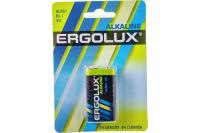 Ergolux 6LR61 Alkaline BL-1 (6LR61 BL-1, батарейка,9В) - крона — фото