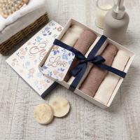 картинка Набор махровых  салфеток 5шт 30*30см "Голубые цветы"  от компании ГлавТорг Красноярск