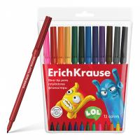 Фломастеры ErichKrause Jolly Friends Super Washable 12 цветов (в футляре с европодвесом 12 шт) — фото