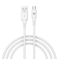 Кабель USB штекер-Type-C штекер BY 1м силиконовый 3А белый — фото