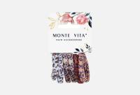 Резинки для волос НАБОР 6 шт, мягкие, средние, с принтом MONTE VITA 457070 — фото