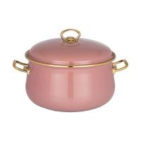 КАСТРЮЛЯ ЭМАЛИР. 5,0Л AGNESS С КР. DELUXE 22X14СМ ИНДУК. ЦВЕТ: ФРАНЦ.РОЗА/6 арт. 951-118 снято — фото