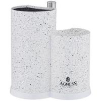 ПОДСТАВКА Д/НОЖЕЙ AGNESS УНИВЕРСАЛЬНАЯ C ДЕРЖАТЕЛЕМ ДЛЯ ПОЛОТЕНЕЦ, ВЫСОТА: 25*22*16СМ/8 арт. 911-750 — фото