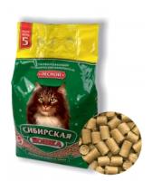Сиб.кошка Наполнитель лесной 5л (древесные гранулы 8-10мм) — фото