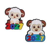 Магнит СНОУ БУМ Символ года 2027 PVC, 2 дизайна, бежевый — фото