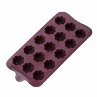 Форма силиконовая  для шоколада "Цветы" 15 ячеек 21*10.5*2 см 6001-35/400/10 — фото