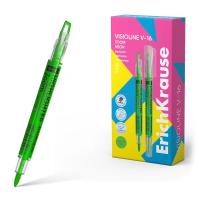 Двухсторонний текстмаркер ErichKrause Visioline V-16 Zoom Neon, цвет чернил зеленый (в коробке по 12 — фото