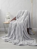 картинка Плед 150*200см велсофт ТМ "Vse DOMA", полоса 1см, цвет шиншилла, ролик от компании ГлавТорг Красноярск