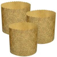 картинка Форма для выпечки кулича бумажная "Рогожка". Набор 3 шт. Диаметр 9см, высота 9см. МТ8-234 от компании ГлавТорг Красноярск