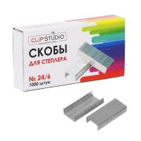 Скобы для степлера №24/6, 1000 штук в картонной коробке — фото