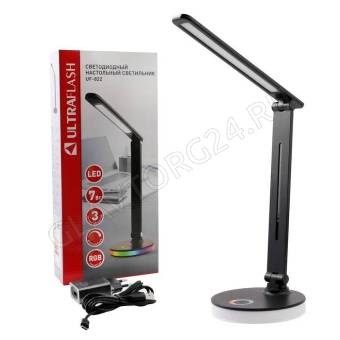 Свет. настольный Ultraflash UF-822 С02 черный (Led, 7Вт,димм,3 цвет.темп.,RGB ночник)