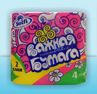 Т/бумага Солфи "Важная бумага" 2-х сл. 4шт 17м /12