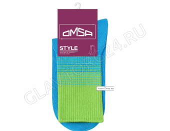 Носки женские х/б Omsa 554 STYLE  р-р 35-38 бирюзовый   АКЦИЯ