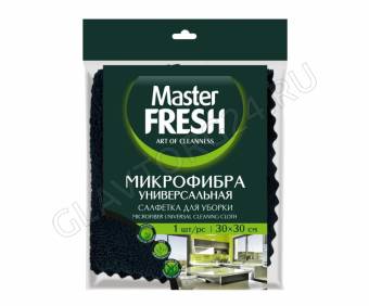 Мастер Фреш Салфетка МИКРОФИБРА BLACK универсальная для уборки (30*30см)/30