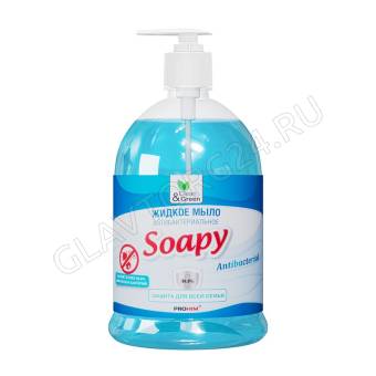 Жидкое мыло "Soapy" 500мл антибактериальное с дозатором Clean&Green /12