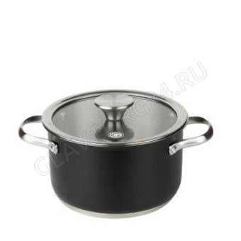 Кастрюля 1,6л [MONO BLACK] нерж. 16*9,5см 304 сталь/4 арт. GR03-D-16