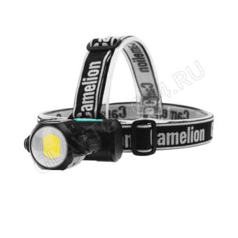 Фонарик Camelion LED53401 (фонарь налоб, аккум 3,7В, черн, COB+LED, 3,5 Вт, 4 реж, Type-C, бокс)