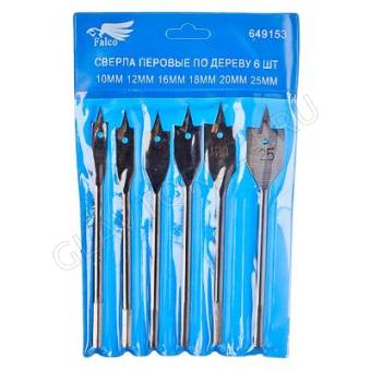 Набор сверл перьевых ЕРМАК 6пр. d10, 12, 16, 18, 20, 25мм