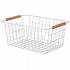картинка КОРЗИНА С ДЕРЕВЯННЫМИ РУЧКАМИ БЕЛАЯ 30,5*21*14СМ/12 арт. 917-114 от компании ГлавТорг Красноярск