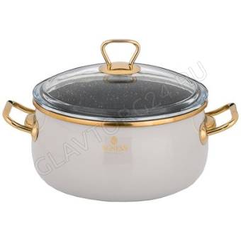 КАСТРЮЛЯ AGNESS ЭМАЛИР. СТ/КР. АНТИПРИГАР. "МРАМОРНЫМ" ПОКРЫТИЕМ 20СМ 3,2Л/ арт. 950-291