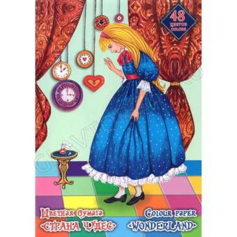 Бумага цв. двухсторонняя А4 48л/ 48цв Страна чудес. Алиса выросла