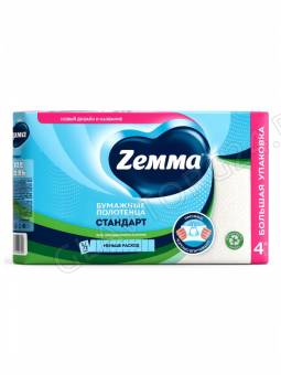 Полотенца бумажные ZEMMA стандарт 2-х сл. 4 рул /4