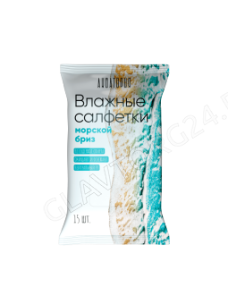 Салфетки влажные Акватория 15л морской бриз/120