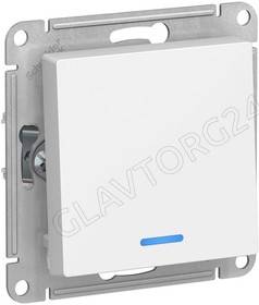 Механизм выключателя 1-кл. СП AtlasDesign 10А IP20 (сх. 1а) 10AX с подсветкой бел. SchE ATN000113