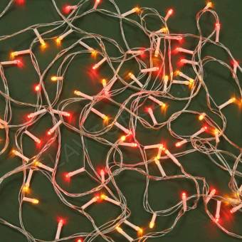 СНОУ БУМ Гирлянда эл. вьюн 9м, 100LED, красный+золотой, пост. свечение, ПВХ прозрачный, 220В 384-146