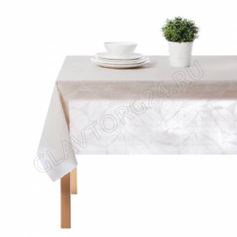 Скатерть ПВХ 110*137см ажурная Provance Милк Листья 