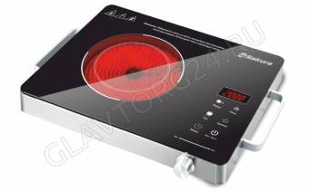 Плита инфракрасная 1 конфорка SAKURA SA-7172 2000Вт черно-серебристый 
