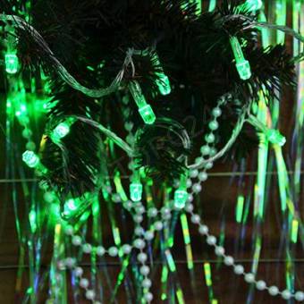 СНОУ БУМ Гирлянда электр. вьюн 9м, 100LED-алмаз, изумруд, 8 реж, прозр. провод, 220В