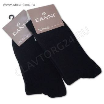 Носки мужские махровые внутри термо х/б М-7 асс р-р 39-40(25) черный