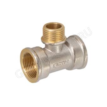 Тройник переходник 3/4"х1/2х3/4 г/ш/г СТМ CRT34М12