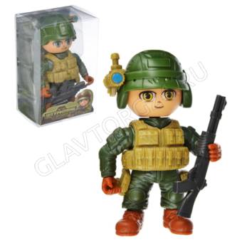 ИГРОЛЕНД Фигурка в виде штурмовика с оружием, РР, h7,5см, 5х8х4см, 18 дизайнов