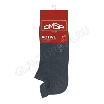 Носки мужские х/б Omsa ACTIVE 113 гладь по стопе с фальшпяткой р-р 45-47 темно-серый