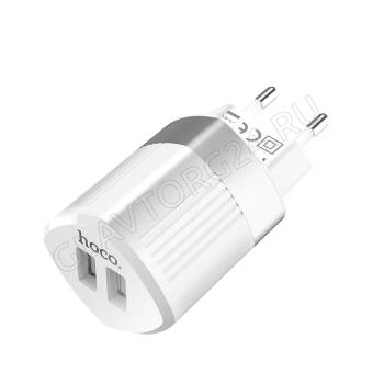 Зарядное устройство сетевое HOCO C55A Energy 2xUSB 5B 2,4A белый